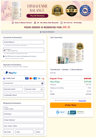 Thyrafemme Balance order page